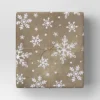 30” 20 Sq Ft Christmas Roll Wrap White Snowflakes On Brown Kraft - Wondershop™