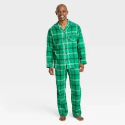 Men's Plaid Flannel Matching Family Pajama Set - Wondershop™ Green -Christmas Lights GUEST 01c8b761 9d5b 4279 91bf bb3844e79cf8