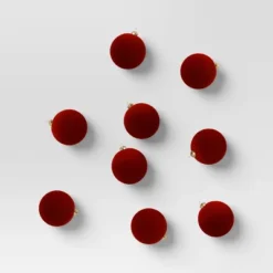 9ct 80mm Christmas Flocked Ball Ornament Set - Wondershop™ -Christmas Lights GUEST 03a38f0b 9747 4195 9b6a b8bb87f382a7