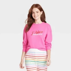 Women's J'Adore Christmas Matching Family Sweatshirt - Wondershop™ Pink -Christmas Lights GUEST 0813f1ee 3cef 4df0 8272 420919723d37