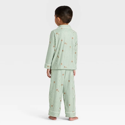 Toddler Gingerbread Striped Long Sleeve Shirt And Pants Holiday Matching Family Pajama Set - Wondershop™ Cream 1 Toddler Gingerbread Striped Long Sleeve Shirt And Pants Holiday Matching Family Pajama Set - Wondershop™ Cream