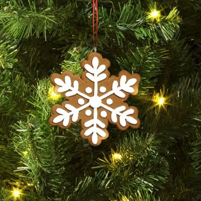 4.25" Christmas Clay Dough Gingerbread Snowflake Ornament - Wondershop™ 1 4.25" Christmas Clay Dough Gingerbread Snowflake Ornament - Wondershop™