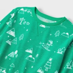 Kids' Ski Scene Matching Family Thermal Pajama Set - Wondershop™ Green -Christmas Lights GUEST 09791790 abd7 44a7 9a17 1be5e271b5cb