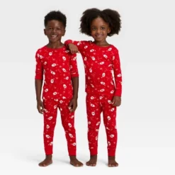Toddler Santa Print Ribbed Long Sleeve Shirt And Pants Holiday Matching Family Pajama Set - Wondershop™ Red -Christmas Lights GUEST 0c6aef60 4ce4 4cea 922d da90c6749793