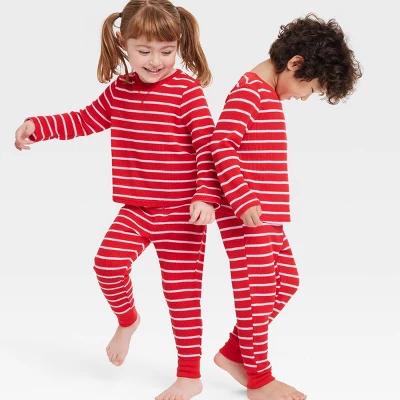 Toddler Striped Matching Family Thermal Pajama Set - Wondershop™ Red 5 Toddler Striped Matching Family Thermal Pajama Set - Wondershop™ Red - Image 5