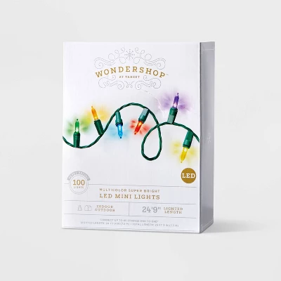 100ct LED Super Bright Mini Christmas String Lights Multicolor With Green Wire - Wondershop™ 3 100ct LED Super Bright Mini Christmas String Lights Multicolor With Green Wire - Wondershop™ - Image 3