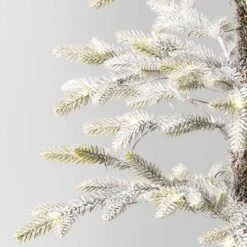 Pre-lit Flocked Balsam Fir Artificial Christmas Tree With Basket Base Warm White LED Lights - Wondershop™ -Christmas Lights GUEST 1375f341 c5b3 4593 a207 a71107c3fefa