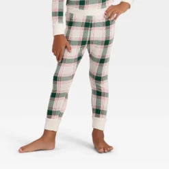 Toddler Plaid Ribbed Long Sleeve Shirt And Pants Holiday Matching Family Pajama Set - Wondershop™ Cream -Christmas Lights GUEST 158e5323 f5f5 4c04 a8d4 e7331f80c51a