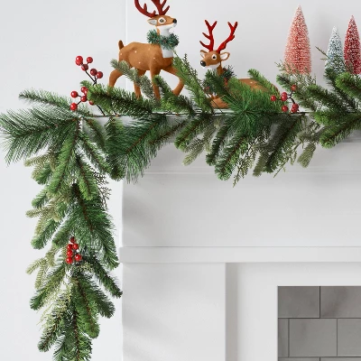 6' Mixed Greenery With Berries Christmas Artificial Garland - Wondershop™ 1 6' Mixed Greenery With Berries Christmas Artificial Garland - Wondershop™