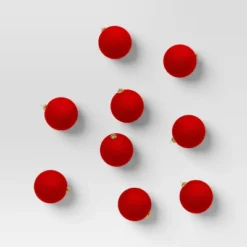 9ct 80mm Christmas Flocked Ball Ornament Set - Wondershop™ -Christmas Lights GUEST 19ceb34d 1310 457d a3c8 e57ee30c9eca