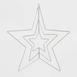 22.5" 287ct LED 3D Silver Star Dewdrop Christmas String Lights Warm White With Silver Wire - Wondershop™ -Christmas Lights GUEST 1bfcab22 5002 4bad 8f5c bae8b2d55107