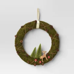 16" Battery Operated Lit Woodland Scene Moss Artificial Christmas Wreath Green - Wondershop™ -Christmas Lights GUEST 202e8701 8458 4863 b6bc fdb43de32afe