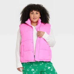 Women's Matching Family Puffer Vest - Wondershop™ Pink -Christmas Lights GUEST 210754e6 fecb 40b9 9fd0 7dd2ae35f443