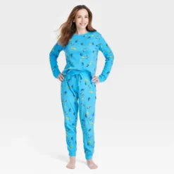 Women's Hanukkah Matching Family Pajama Set - Blue -Christmas Lights GUEST 232d040f 826d 42d0 8fc9 3078d94db937