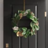 20" Magnolia Leaf With Pinecones Artificial Christmas Wreath Green/Gold - Wondershop™