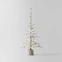 Pre-lit Flocked Balsam Fir Artificial Christmas Tree With Basket Base Warm White LED Lights - Wondershop™ -Christmas Lights GUEST 2963f8cd 0a3e 4345 bd53 f03dbaf6ef27