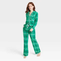 Women's Plaid Flannel Matching Family Pajama Set - Wondershop™ Green -Christmas Lights GUEST 2c787c0c 37be 4436 ac3f 7c5ddae4d3a4