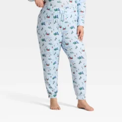 Women's "Tis The Ski-son!" Cozy Knit Holiday Matching Family Pajama Pants - Wondershop™ Blue -Christmas Lights GUEST 3241ad11 69f9 49c7 946e 89476b1648dc