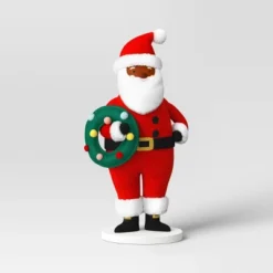 22" Fabric Santa Sculpture Holding Wreath - Wondershop™ Red/White -Christmas Lights GUEST 37597653 35cb 4d75 aed0 b085fa7c2499