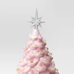 14" Christmas Vintage Pink With Gold Foil Ceramic Tree - Wondershop™ -Christmas Lights GUEST 3f553cf4 f9ee 4ebe 8be1 557d4c310898