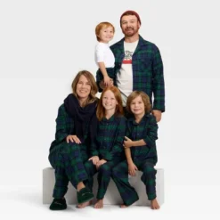Women's Plaid Flannel Long Sleeve Shirt And Pants Holiday Matching Family Pajama Set - Wondershop™ Navy Blue -Christmas Lights GUEST 411cd87e 45e6 4182 84ed dae84953139d 6