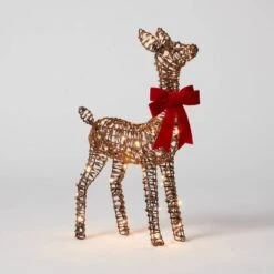 LED Faux Rattan Fawn With Red Bow Christmas Novelty Sculpture Light - Wondershop™ 9 LED Faux Rattan Fawn With Red Bow Christmas Novelty Sculpture Light - Wondershop™ -Christmas Lights GUEST 452f3118 833b 449c 8777 afc91f3b2845