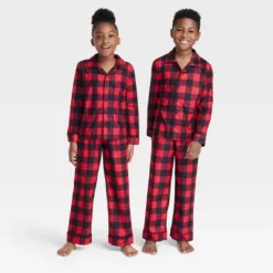 Kids' Buffalo Check Matching Family Pajama Set - Wondershop™ Red -Christmas Lights GUEST 475d4c3f d4c6 40b4 a361 833533c84e3d