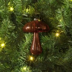 Christmas Glass Brown Mushroom Ornament - Wondershop™
