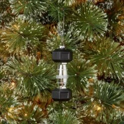 5.5" Dumbbell Glass Christmas Tree Ornament - Wondershop™