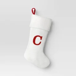 Knit Monogram Christmas Stocking White - Wondershop™ -Christmas Lights GUEST 50f90659 db4e 4066 a720 cff8454e4234
