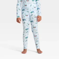 Kids' "Tis The Ski-son!" Cozy Knit Long Sleeve Shirt And Pants Holiday Matching Family Pajama Set - Wondershop™ Blue -Christmas Lights GUEST 51882cab 8a84 4e2c a4a0 a8ca218397fc