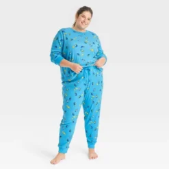 Women's Hanukkah Matching Family Pajama Set - Blue -Christmas Lights GUEST 523c1d8d 921a 4a90 bda9 e7516cabdd38