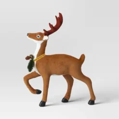 17" Flocked Deer With Greenery Animal Sculpture - Wondershop™ Brown -Christmas Lights GUEST 583d212b 9d1b 4646 84d7 a9d1d0348022