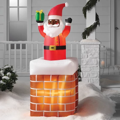 6' LED Animated Santa In Chimney Christmas Inflatable Decoration Red - Wondershop™: Festive Outdoor Display With Lights 1 6' LED Animated Santa In Chimney Christmas Inflatable Decoration Red - Wondershop™: Festive Outdoor Display With Lights