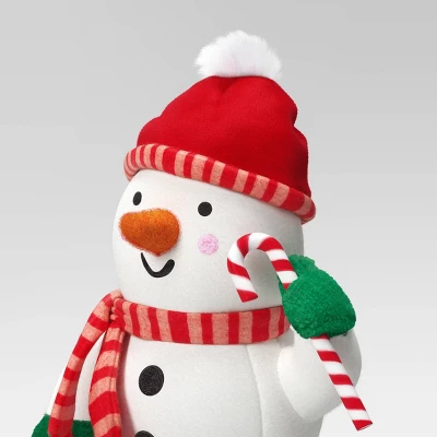 12.5" Battery Operated Animated Plush Snowman Figurine - Wondershop™ White 2 12.5" Battery Operated Animated Plush Snowman Figurine - Wondershop™ White - Image 2