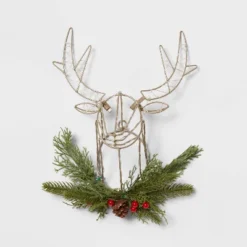LED Dewdrop Deer Head With Faux Greenery Christmas Novelty Silhouette Light - Wondershop™ -Christmas Lights GUEST 61721bb3 05aa 4b8d 9690 9a616f6bbf6c