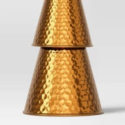 14.25" Hammered Metal Cone Christmas Tree Sculpture - Wondershop™ Gold -Christmas Lights GUEST 61e7ba61 efa8 4cf9 b4c5 d06bcef68faf