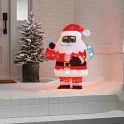 32" Tinsel Santa Christmas Novelty Sculpture Light With 4 Interchangeable Faces - Wondershop™ -Christmas Lights GUEST 61f75cca e412 4093 a5fb 5e892655eec5