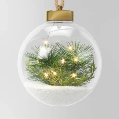Battery Operated LED Globe With Faux Greenery Christmas Novelty Sculpture Light Warm White - Wondershop™ -Christmas Lights GUEST 62c6e4d6 d0b3 413b a83e ea8f919a5aad