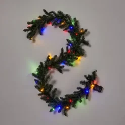 9' Battery Operated Pre-Lit Artificial Pine Christmas Garland Green With Dual Color LED Lights - Wondershop™ -Christmas Lights GUEST 62defcd7 8eec 424f 9afc d8cb4dcfcda9