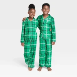 Kids' Plaid Matching Family Pajama Set - Wondershop™ Green -Christmas Lights GUEST 65616aa2 2f5f 4b2f 9061 0b2d06f270ef