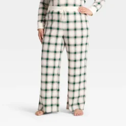 Women's Plaid Ribbed Holiday Matching Family Pajama Pants - Wondershop™ Cream -Christmas Lights GUEST 65facaaa d296 4536 a13a b2905a761e07