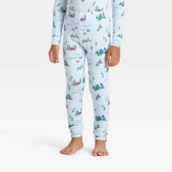 Toddler "Tis The Ski-son!" Cozy Knit Long Sleeve Shirt And Pants Holiday Matching Family Pajama Set - Wondershop™ Blue -Christmas Lights GUEST 6afed1b7 8c53 400c b769 b322ffb2c05e