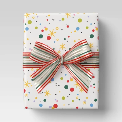 30' Christmas Fabric Ribbon Red White Green Striped - Wondershop™ 1 30' Christmas Fabric Ribbon Red White Green Striped - Wondershop™