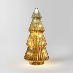 14.75" Battery Operated Lit Glass Christmas Tree Sculpture - Wondershop™ -Christmas Lights GUEST 6e70a7a9 aa02 45af b997 dbb90a43d4ad