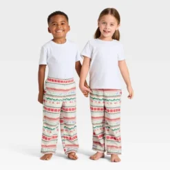 Toddler "Let It Snow" Fair Isle Microfleece Holiday Matching Family Pajama Pants - Wondershop™ Cream -Christmas Lights GUEST 6f910ef2 d720 4e53 a8b9 47c906f75a15