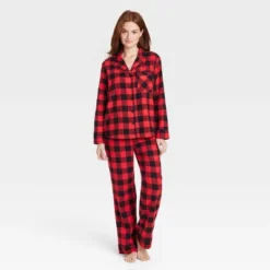 Women's Buffalo Check Flannel Matching Family Pajama Set - Wondershop™ Red -Christmas Lights GUEST 707b367f 97c7 4317 977a df024256a5b7