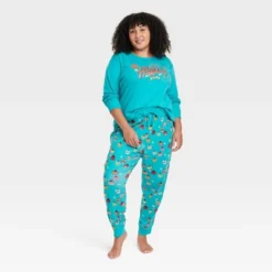 Women's Feliz Navidad Matching Family Pajama Set - Wondershop™ With Dia Pacheco Blue -Christmas Lights GUEST 72896aed fc7f 4091 be15 2c996c0e5337