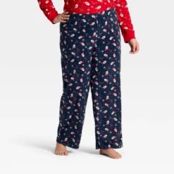 Women's Santa Print Microfleece Holiday Matching Family Pajama Pants - Wondershop™ Navy Blue -Christmas Lights GUEST 7385cb31 c4e3 4605 b220 2a87b1b2f5cb