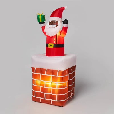 6' LED Animated Santa In Chimney Christmas Inflatable Decoration Red - Wondershop™: Festive Outdoor Display With Lights 2 6' LED Animated Santa In Chimney Christmas Inflatable Decoration Red - Wondershop™: Festive Outdoor Display With Lights - Image 2
